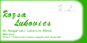rozsa lukovics business card